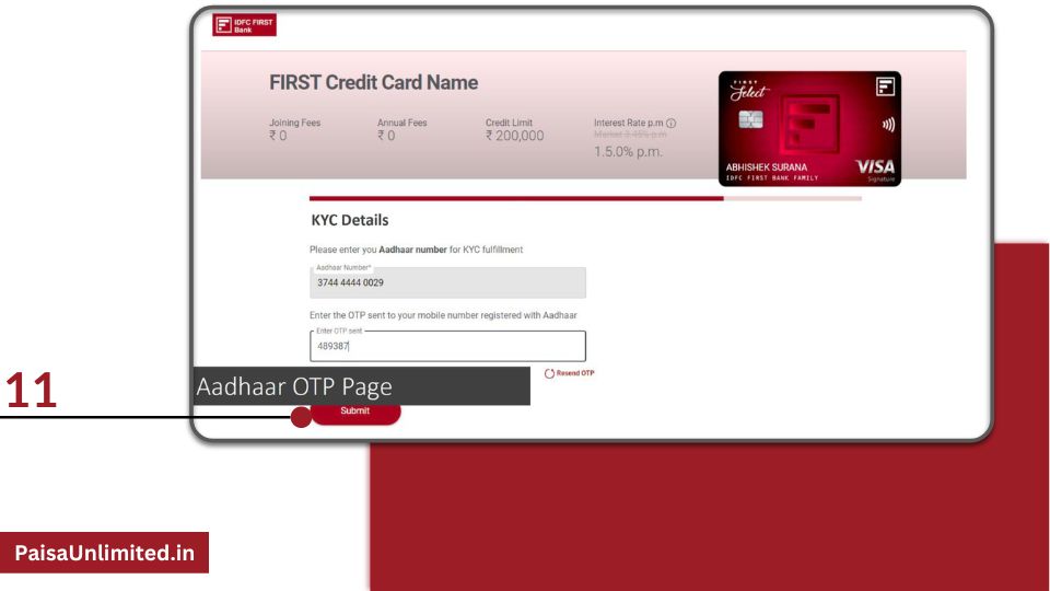 hdfc bank credit card apply process