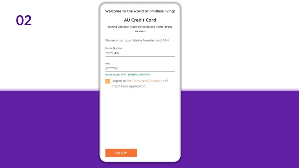 au small finance bank credit card apply