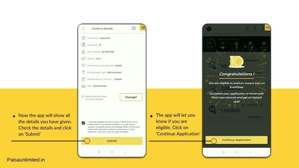 kreditbee personal loan interest