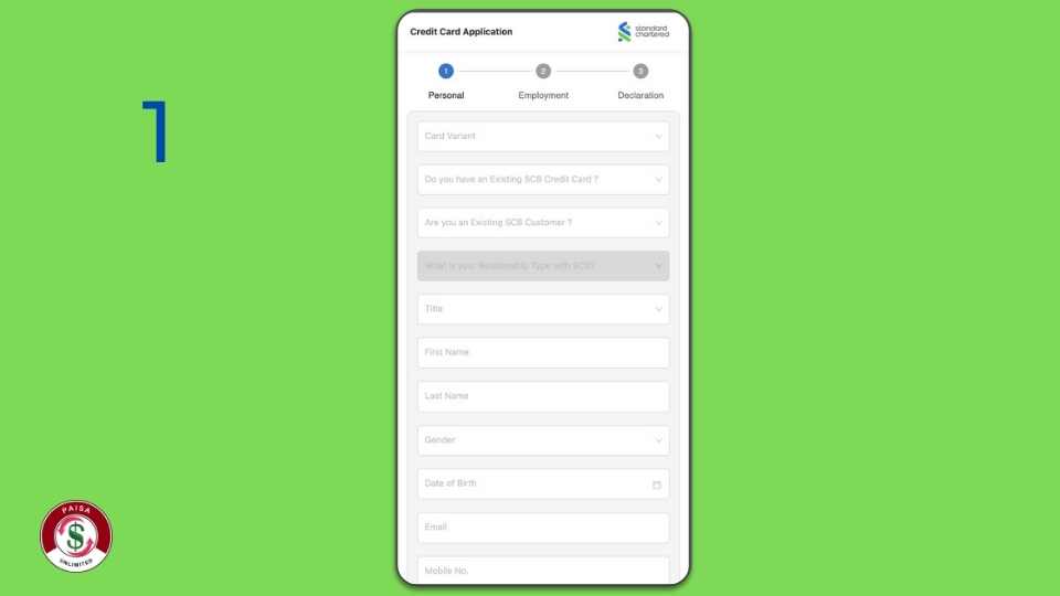 Standard Chartered Bank Credit Card apply process